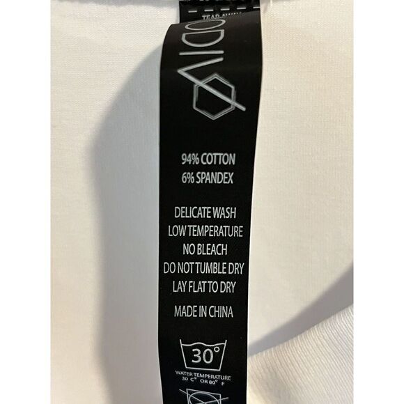 Modiv Shirt Short Sleeve Performance Tee Mens Medium White Block Logo Activewear - Picture 7 of 11